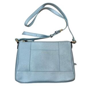 Tignanello Light Blue‎ Robins Egg Crossbody Bag Purse Pebbled Coated Leather